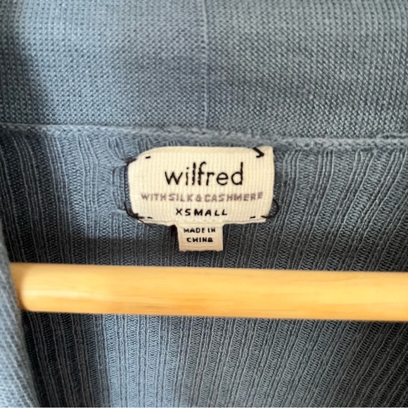 Wilfred Silk/Cashmere Long Cardigan, XS, Blue - Picture 3 of 8